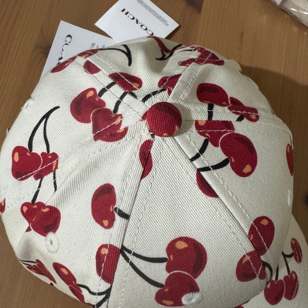 ๐ Coach Cherry Swirl Print Baseball Hat - Picture 5 of 10